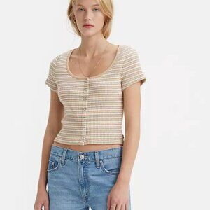 Levi's Short Sleeve Snap Front Top